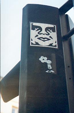 Obey sticker graffiti