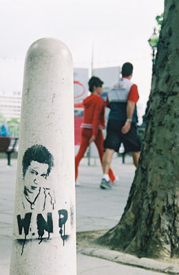 Sid Vicious stencil, South Bank, London