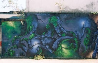Sars Virus mural Brick Lane