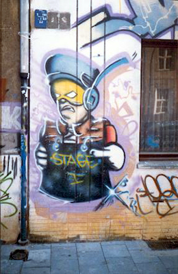 Bad cop mural, Copper graffiti 