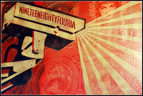 Shepard Fairey _ Nineteeneightyfouria CCTV detail