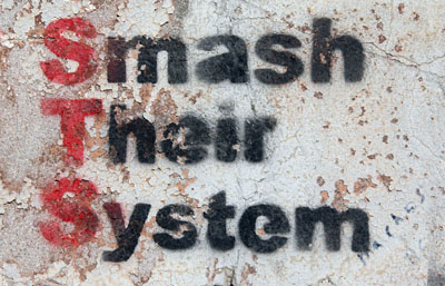 Smash Their System stencil, Bristol UK