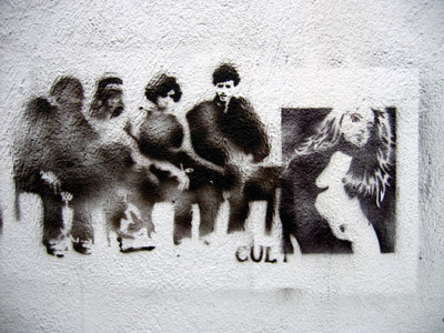 TCE and Cult Stencil graffiti figures