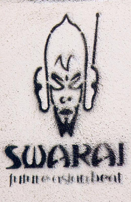 Swarai stencil graffiti