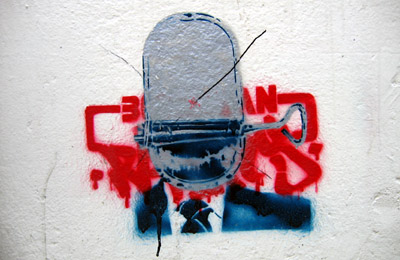 Sardine can man stencil