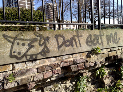 Don't eat me graffiti