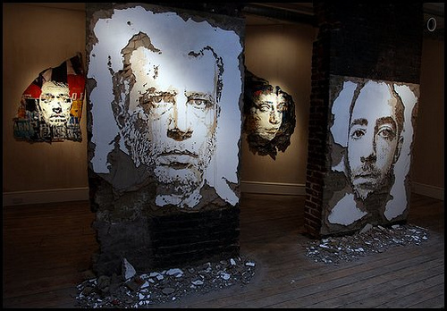 Vhils 'Scratching The Surface' at Lazarides