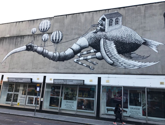 Phlegm art at the Rise Festival, Croydon