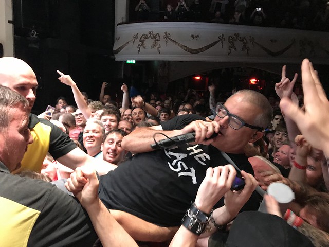 Photo of Milo from the Descendents crowd surfing at their Shepherds Bush Empire gig in London, August 2019