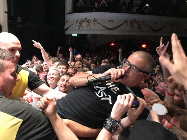 Photo of Milo from the Descendents crowd surfing at their Shepherds Bush Empire gig in London, August 2019 