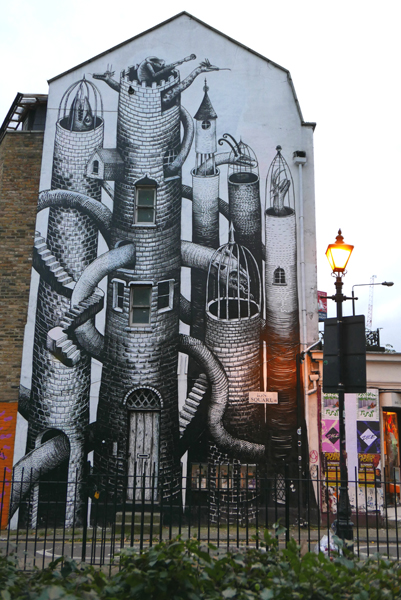 Phlegm street art in Hackney