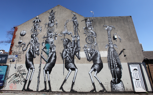 Phlegm street art in Sheffield