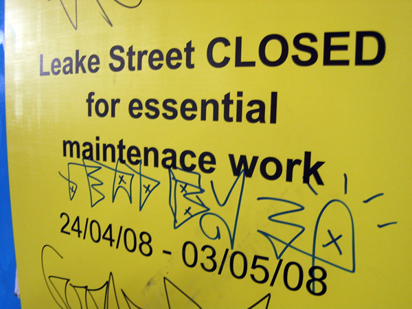 Leake Street closed