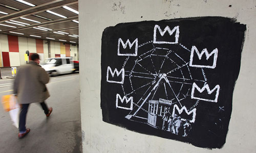 Banksy Basquiat pieces at the Barbican