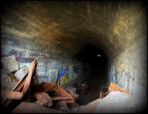 Feltham Marshalling Yards hump tunnel