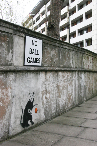 Banksy No Ball Games rat in Paddington