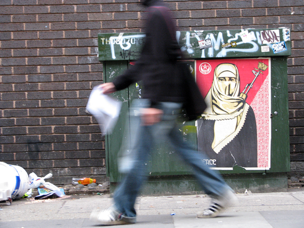 Shepard Fairey street art in London