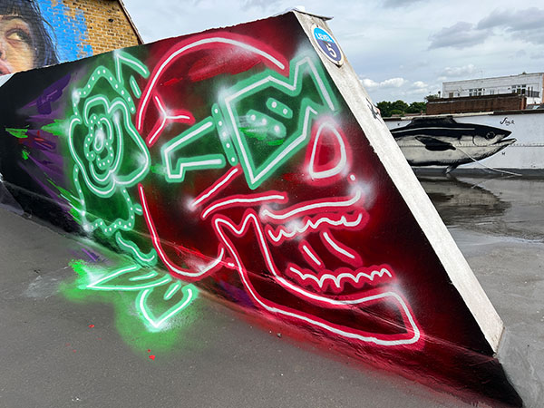 Neon skull by Fat Cap Sprays