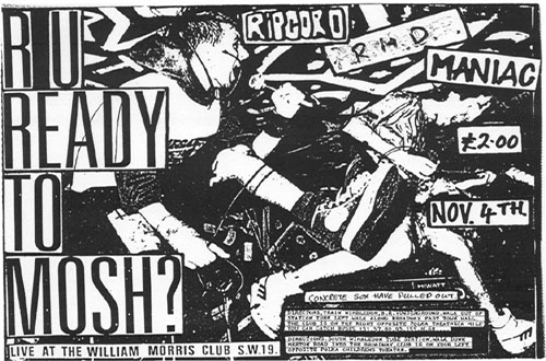 Punk gig flyers