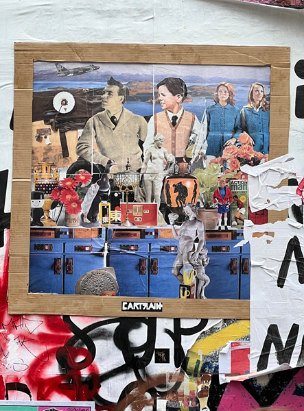Cartrain street art - collage on card