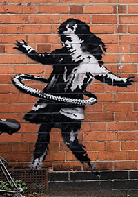 Banksy Nottingham Hula girl