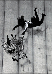 Banksy Falling Shopper