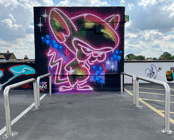 Fat Cap Sprays on the Penge Rooftop Gallery