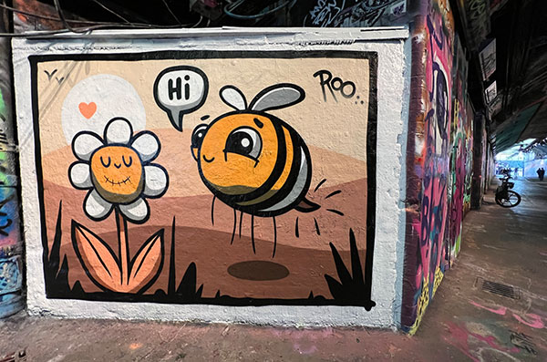 Roo street art in Leake Street