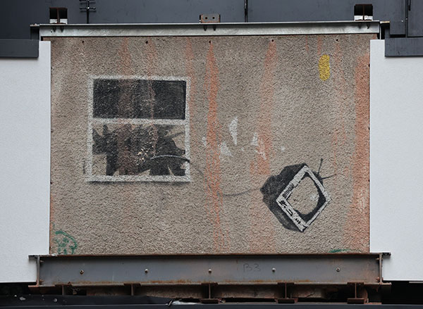 Banksy TV Window at Artotel