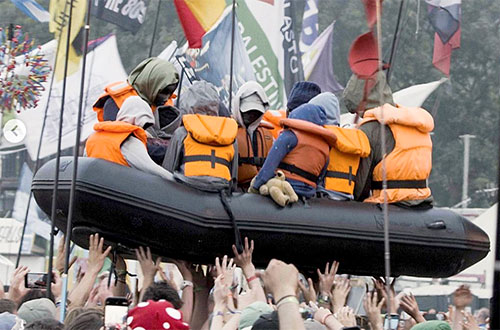 Banksy's boat at Glastonbury