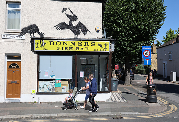 Location of the Banksy Pelican artwork in Walthamstow