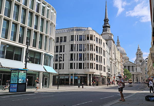 Banksy fish tank police box on Ludgate Hill
