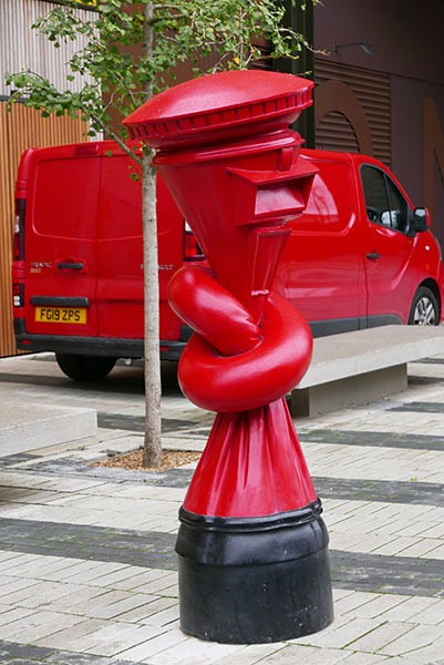 Alex Chinneck postbox, Caxton Works, Canning Town