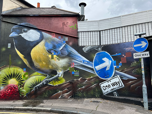 Great Tit street art by Aspire