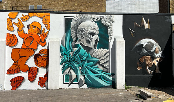 Alex Oddhouse, C.A.S.E.M and Tech Moon. Kingston Street Art Festival