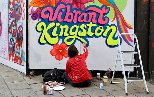 Gisella Stapleton painting 'Vibrant Kingston'