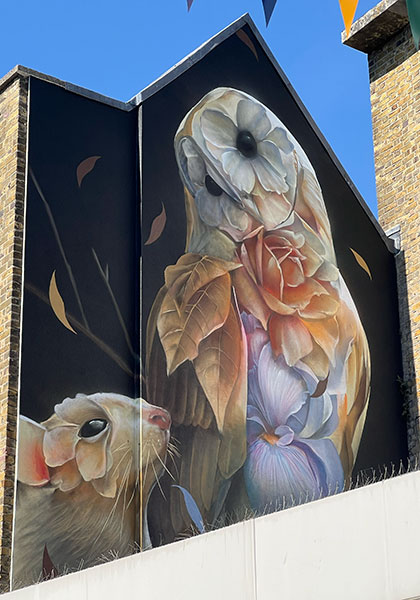 The finished piece by Curtis Hylton in the High Street as part of the Kingston Street Art Festival
