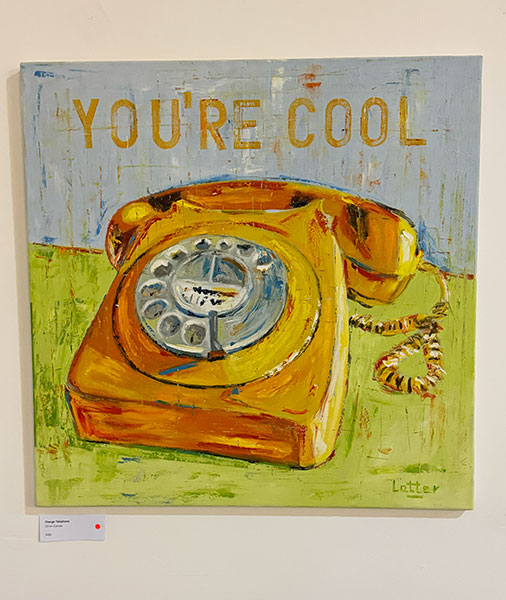 Orange Telephone, oil on canvas by Colin Latter